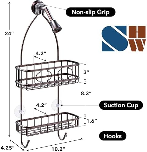 Simple Houseware Bathroom Hanging Shower Head Caddy Organizer - Image 3