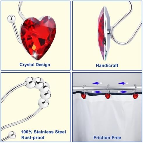 Shower Curtain Hooks Rings for Bathroom - Image 2