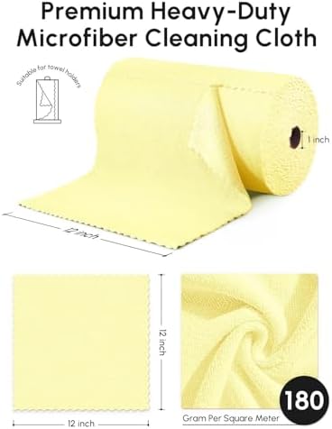 Microfiber Cleaning Cloths Roll 75 Pack 12x12 Inch Lint Free - Image 3