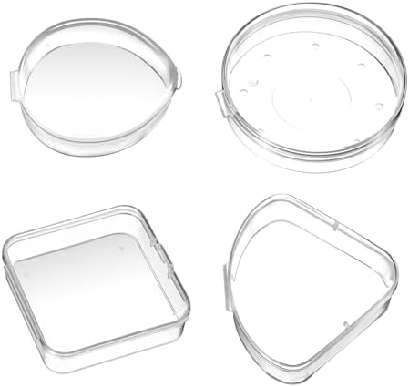 4 PCS Toner Pad Travel Case Round Makeup Puff Protective Container Clear Makeup by Unknown
