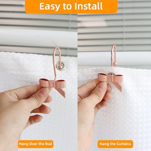 Decorative Shower Curtain Hooks, Luxury Bowknot Shower Curtain Rings, Modern - Image 3