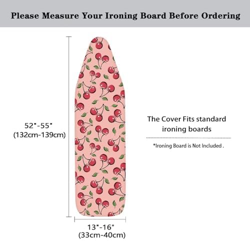 Cherry Pink Ironing Board Cover and Pad Iron Pad Covers Resist Scorching and - Image 6