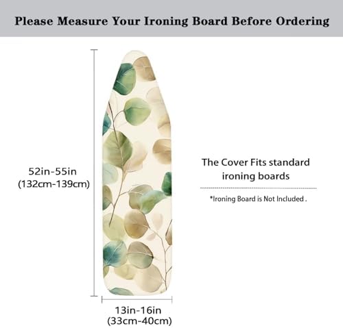 Green Cute Leaves Ironing Board Cover Cover Standard Size Soft Fabric Scorch - Image 5