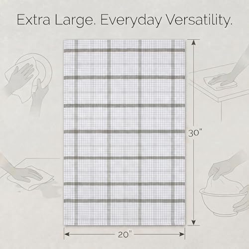 Urban Villa Kitchen Towels Cotton Dish Towels 20”x30” Tiny Checks - Image 3