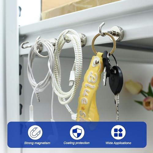 24 Pack Magnetic Hook Heavy Duty, 25lbs Magnetic Hooks - Image 4