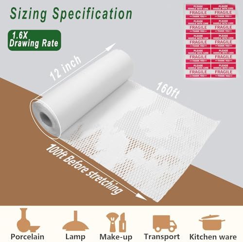 Honeycomb Packing Paper, Recyclable Moving Supplies Bubble Packing Wrap - Image 2