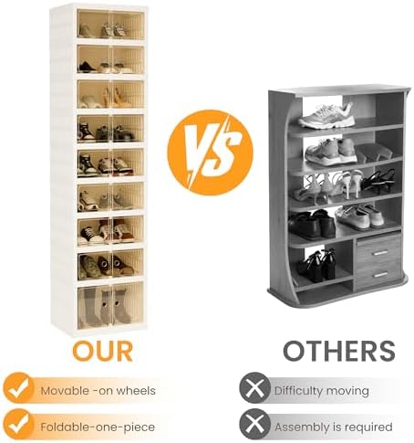 Foldable Shoe Organizer Storage Box, Portable Extra Large Folding Shoe Rack - Image 6