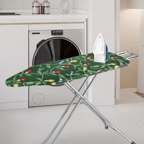 Iron Board Cover with Elastic Edge Christmas String Lights Print Resist - Image 2