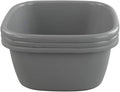Set of 3 Plastic Wash Tub Dish Pan Basin, 16 Quart, Grey