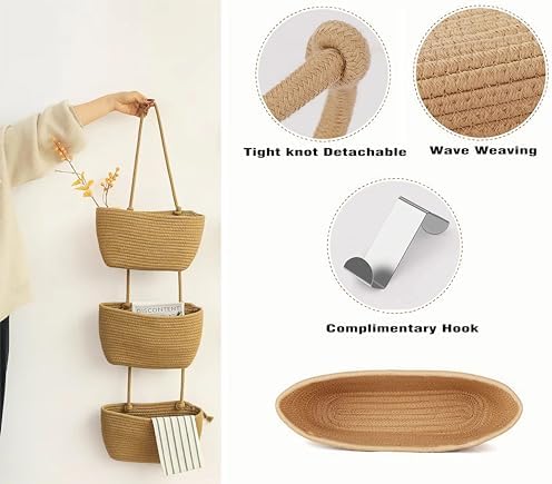 AARAINBOW Wall Hanging Cotton Baskets - Image 5