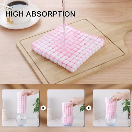 Kitinjoy Cotton 16 Pack Kitchen Towels and Dishcloths Sets, Mix Color - Image 4
