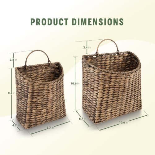 84ECO Set of 2 Black Wicker Hanging Baskets - Image 7