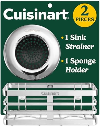 Cuisinart Sink Drain Strainer & Suction Cup Sponge Holder, 2-Piece Set by BestBrands
