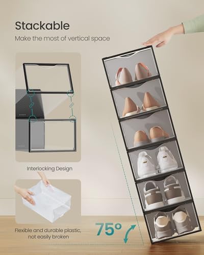SONGMICS Shoe Boxes, Stackable Sneaker Containers - Image 3