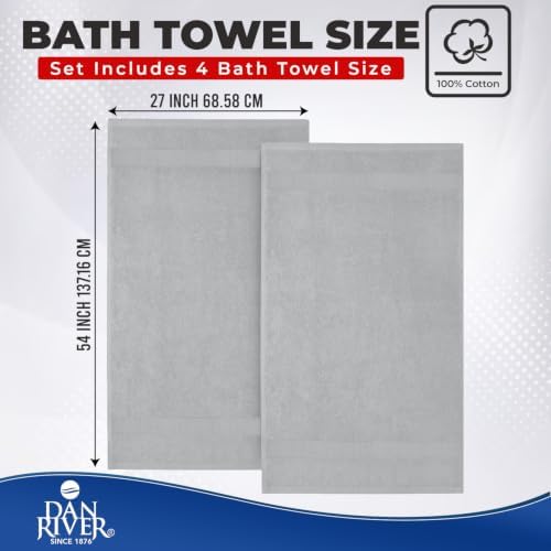 DAN RIVER 600 GSM Cotton Large Bath Towels Set of 4, 27 x 54 Inches - Image 2