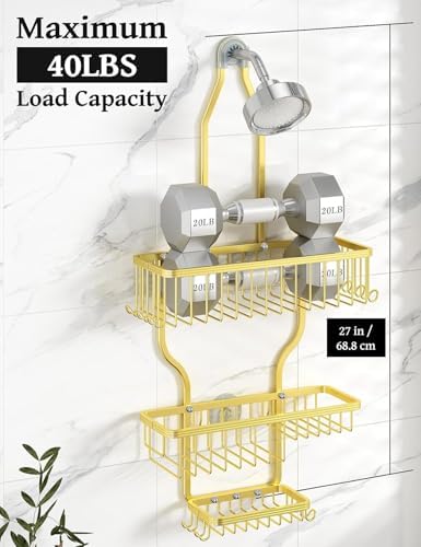 YASONIC Never Rust Shower Caddy Hanging, Aluminum Shower Racks - Image 4