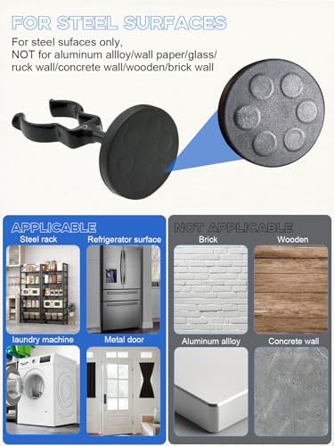 Magnetic Curtain Rod Bracket for Metal Door, No Drilling Curtain Hooks for - Image 4