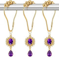 12PCS Purple Gem Shower Curtain Hooks, Elegant Bathroom Decor by Koveni