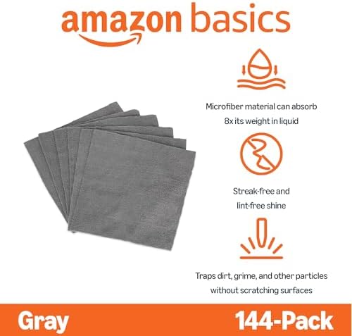 Amazon Basics Microfiber Cleaning Cloths, Ultra Absorbent, Lint Free, Streak - Image 2
