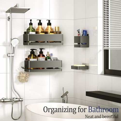 Bathroom Shower Caddy, No Drill Shower Shelves - Image 3