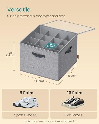 SONGMICS Shoe Organizer for Closet, Fabric Bins, Fits up to 16 Pairs - Image 4