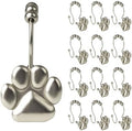 Sunlit Fashion Design Cute Paw Print Polished Double Shower Curtain Hooks by Sunlit
