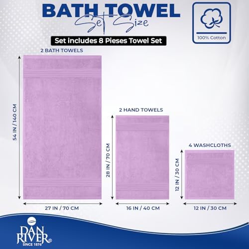 DAN RIVER 8 Piece Luxury Bath Towels - Image 2