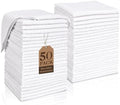 TEAWOO White Washcloths Bulk 50 Pack, Highly Absorbent & Quick Drying by TEAWOO
