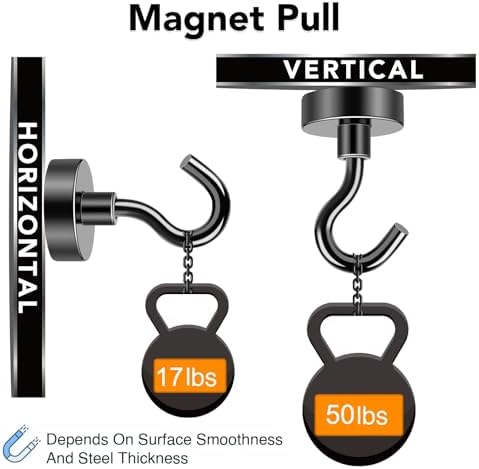 MIKEDE Magnetic Hooks, 50Lbs Cruise Essentials Strong Magnet Hook - Image 3
