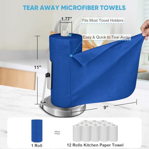 AIDEA Microfiber Cleaning Cloth 165 Sheets 3 Roll, Cleaning Rags 11×9" - Image 2