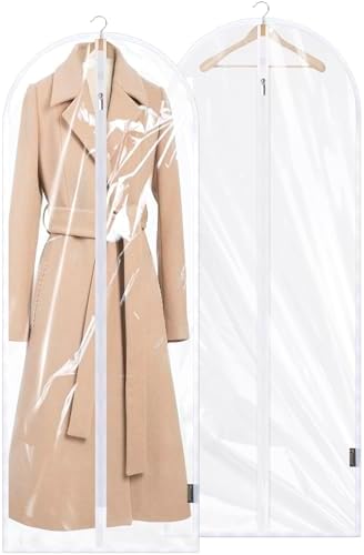 BALEINE 2PK Clear Garment Bags for Hanging Clothes by BALEINE