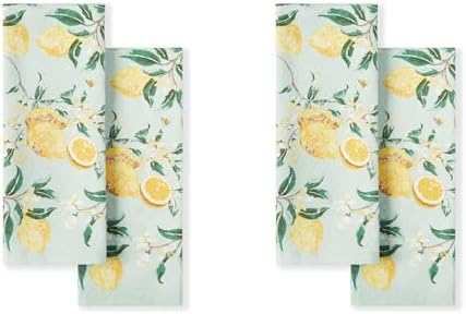 Martha Stewart Dual Purpose Kitchen Towel 4-Pack Set, Lemon Whimsy by MarthaStewart