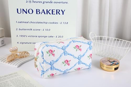 Large Pencil Case, Quilted Cotton Pencil Pouch, Cute Floral Pen Bag - Image 3