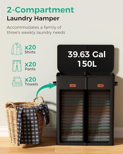 150L Double Laundry Hamper - Image 5