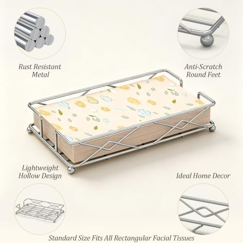 Silver Napkin Basket, Guest Towel Holder & Metal Tray - Image 3