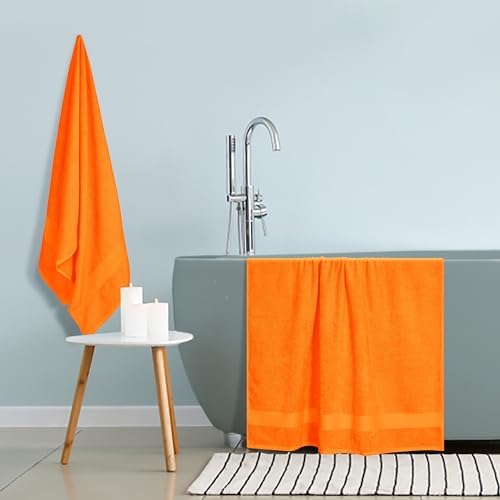 GLAMBURG Premium Cotton Oversized 2 Pack Bath Sheet 35x70-100% Pure Cotton - Image 4