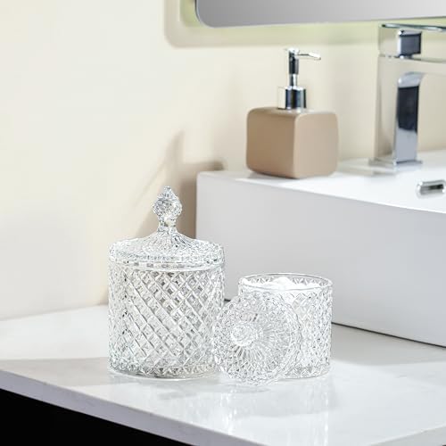 2 Pack Glass Qtip Holder, Apothecary Jars - Image 3