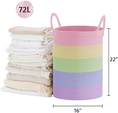 VIPOSCO 72L Tall Woven Laundry Basket Hamper - Image 5