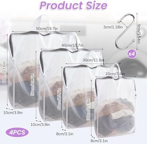 4Pcs Hanging Mesh Laundry Bags for Socks and Delicates - Image 2
