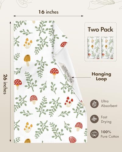 Miss Adola 2pcs Cotton Waffle Kitchen Towels - Image 4