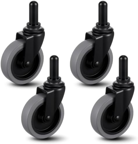 Aurelema 4 Pcs 3" Mop Bucket Casters Replacement, 3 Inch Swivel Stem Caster by Aurelema