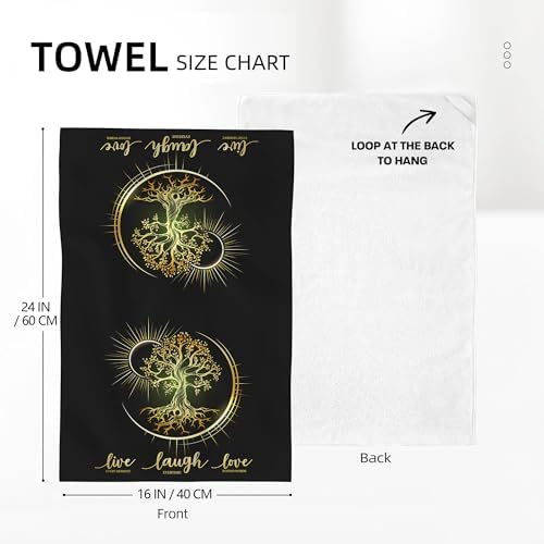 Live Laugh Love Kitchen Towels Decorative Set Tree Life Tea Towel - Image 2