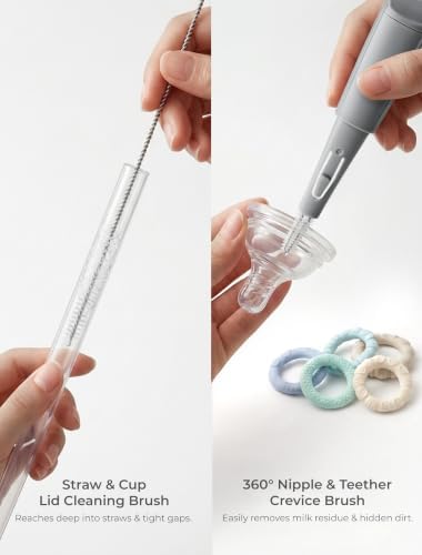 Termichy Baby Bottle Brush Set: 2 Pack Kit 360° Clean All Feeding Essential - Image 5