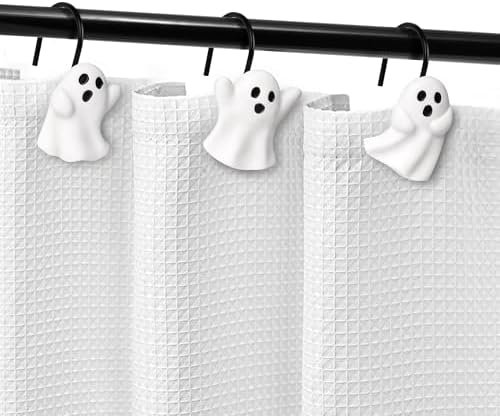 Sunlit Ghost Shower Curtain Hooks, Home Decorative Shower Curtain Rings - Image 4
