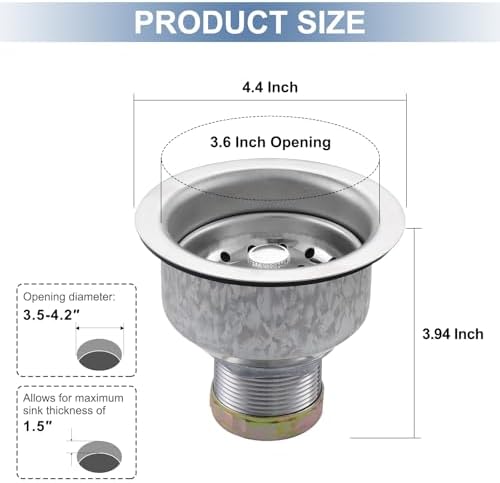ZM Deep Locking Kitchen Sink Basket Strainer - Image 5