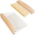 Small Dust Pan and Brush Set, Mini Hand Broom and Dustpan Set, Wooden Crumb by Nokiils