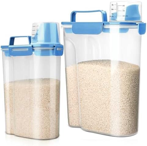 Viretec Rice Storage Container, 5 to 10lb Dry Food Airtight Dispenser, Pet Dog by Viretec