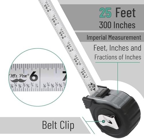 Mr. Pen- Retractable Tape Measure 25 ft, Easy Read - Image 3