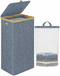 IEGrow Laundry Hamper with Lid, 110L Laundry Basket with Mesh Bags by iEGrow
