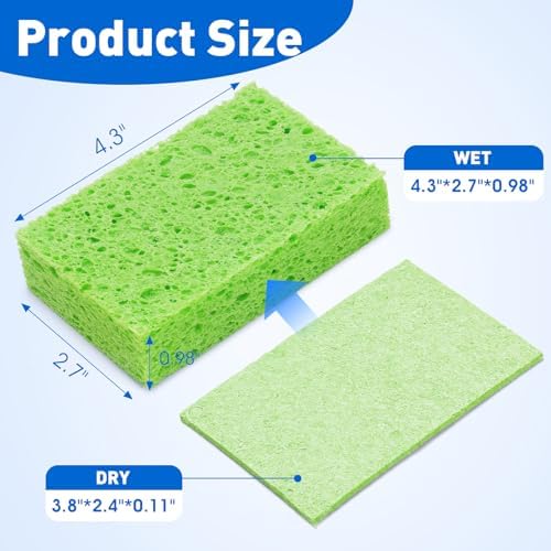 24 Pack Kitchen Sponges Non-Scratch Cellulose Sponges Bulk - Image 2